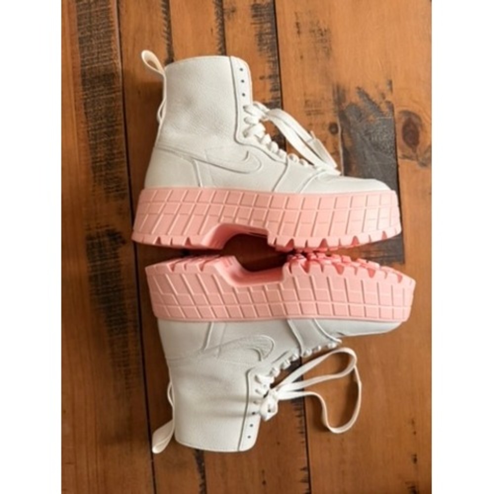 NIKE Jordan Air Mae Sail Pink White Platform Boot Sneakers - Picture 10 of 11
